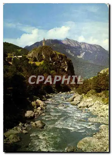 Cartes postales moderne Paysages de France Vallee de l'Ubaye Alpes de Haute Provence l'Eglise de Meolans dominant l'Ubay