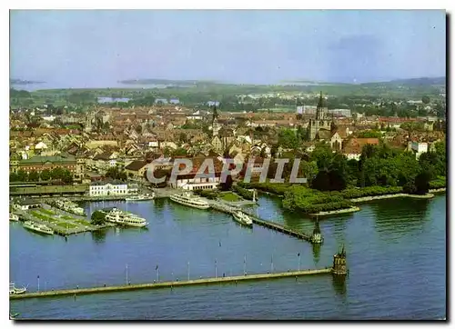 Moderne Karte Konstanz am Kodensee Luftaufnahme