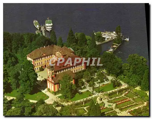 Cartes postales moderne Ile de Mainau au Lac de Constance Chateau Eglise Terrasse du Chateau et Roseraie