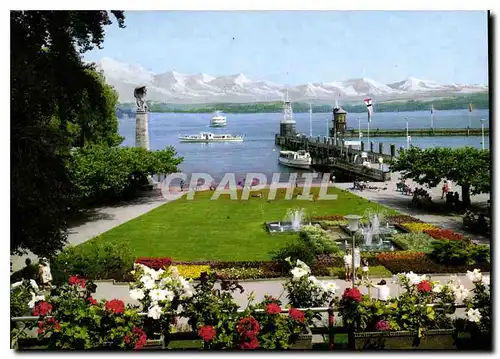 Moderne Karte Konstanz am Bodensee Konzilterrasse mit Hafen