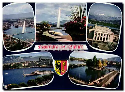 Cartes postales moderne Geneve vue aerienne le Palais des Nations la Rade
