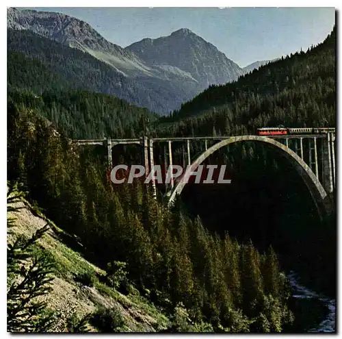 Cartes postales moderne Das Langwieser Viadukt mit der Arosabahn