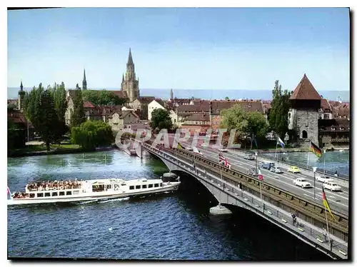 Moderne Karte Konstanz am Badensee Rheinbrucke