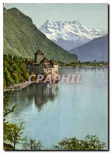 Cartes postales moderne Chateau de Chillon et les Dents du Midi