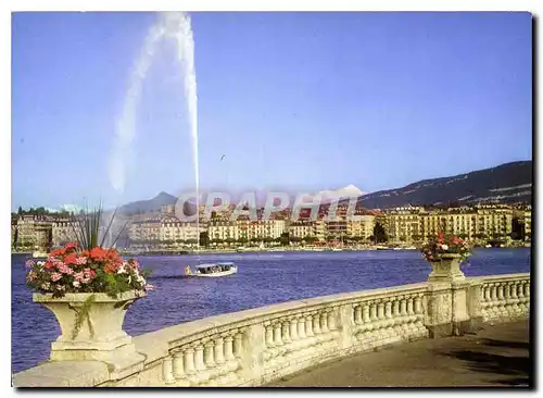 Cartes postales moderne Geneve le jet d'eau et le Mont Blanc