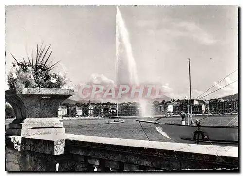 Moderne Karte Geneve le jet d'Eau