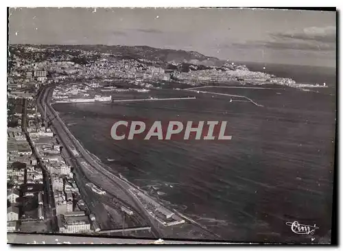 Moderne Karte Alger Vue aerienne panoramique du Port et la Ville