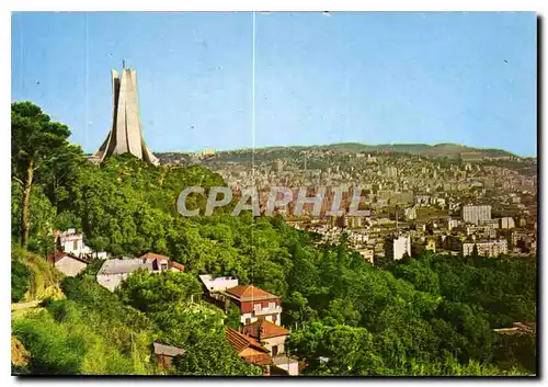 Moderne Karte Alger la Blanche Vue generale Memorial du Martyr