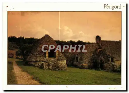 Cartes postales moderne Ombres et lumieres en Perigord Coucher de soleil sur les bories