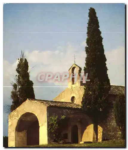 Moderne Karte Sous le beau ciel du Midi le soleil pare d'or la paisible chapelle