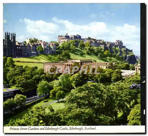 Moderne Karte Princes Street Gardens and Edinburgh Castle Edinburgh Scotland
