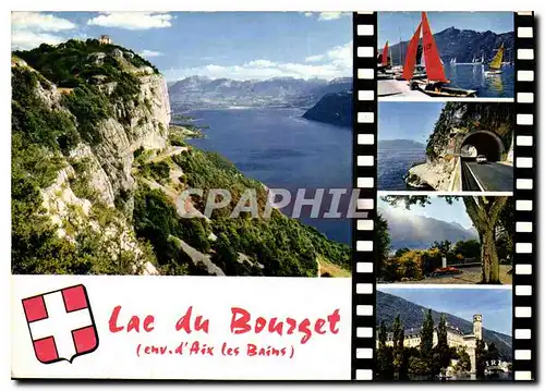 Moderne Karte Lac du Bourget Env d'Aix les Bains Lac du Bourget la Chambotte Massif de la Chartreuse et le Gra