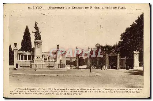 Ansichtskarte AK Lyon Monument des Enfants du Rhone entree du Parc