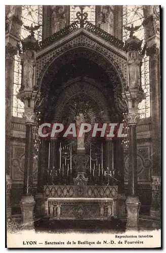 Cartes postales Lyon Sanctuaire de la Basilique de N D de Fourviere