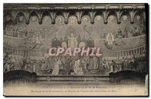 Cartes postales Lyon Interieur de la Basilique de N D de Fourviere Mosaique de la Proclamation du Dogme de l'Imm