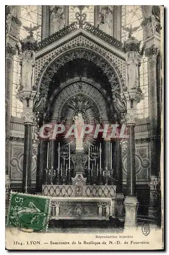 Cartes postales Lyon Sanctuaire de la Basilique de N D de Fourviere