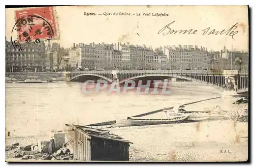 Cartes postales Lyon Quai du Rhone le Pont Lafayette