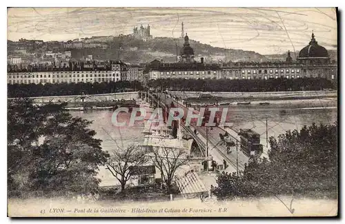 Cartes postales Lyon Pont de la Guillotiere Hotel Dieu et Coteau de Fourviere