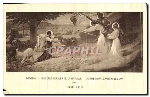 Cartes postales Domremy Peintures Murales de la Basilique Jeanne D'Arc ecoutant les voix par Lionel Royer