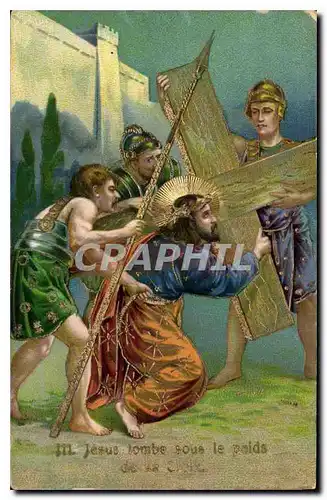 Cartes postales Jesus tombe sous le poids de la Croix