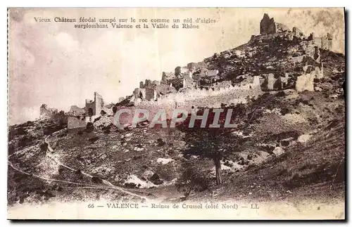 Cartes postales Valence Ruines de Crussol cote Nord