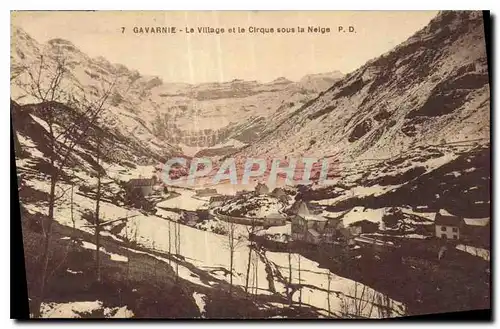 Ansichtskarte AK Gavarnie le Village et le Cirque sous la Neige