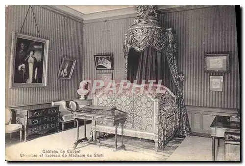 Cartes postales Chateau de Coppet Chambre et Tableau de Madame de Stael