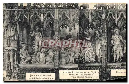 Cartes postales Jesus sort du Tombeau Les Saintes Femmes arrivent an Sepulcre Chartres