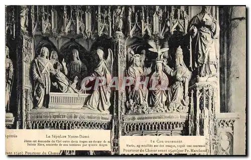 Cartes postales Le Sepulcre Notre Dame Le Couronnement Chartres