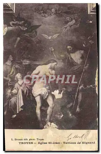 Cartes postales Troyes Eglise St Jean Tableau de Mignard