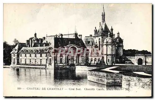 Cartes postales Chateau de Chantilly Cote Sud Chantilly Castle South Side