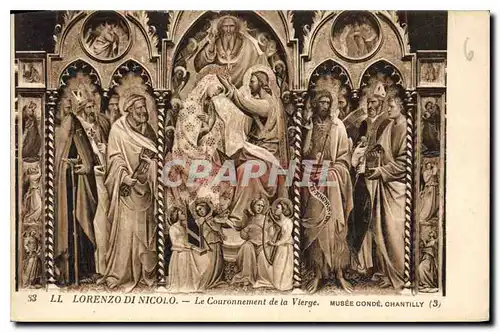 Cartes postales Lorenzo di Nicolo Le Couronnement de la Vierge Musee Conde Chantilly