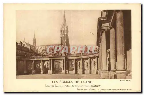 Cartes postales Les Eglise de France Eglise St Epvre er Palais du Gouvernement Nancy