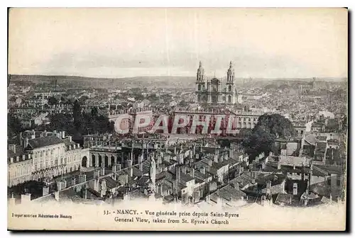 Cartes postales Nancy Vue generale prise depuis Saint epvre