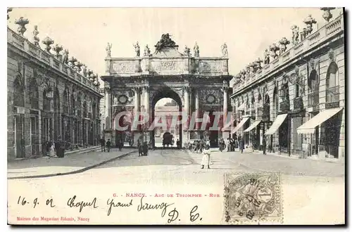 Cartes postales Nancy L'Arc de Triomphe Rue