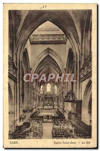 Cartes postales Caen Eglise Saint Jean La Nef