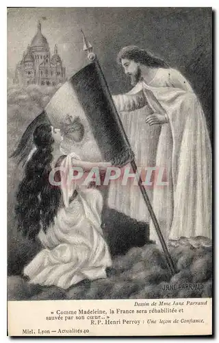 Cartes postales Jane Parraud Comme Madeloine la France sera rehabilitee et sauvee par son coeur