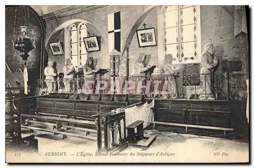 Cartes postales Aubigny L'Eglise Stataues Juneraires des Seigneurs d'Aubigny