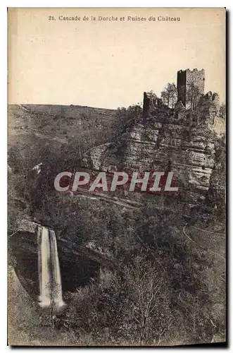 Ansichtskarte AK Cascade de la Dorche et Ruines du Chateau