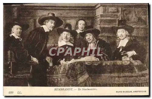 Cartes postales Rembrandt De Staalmeesters