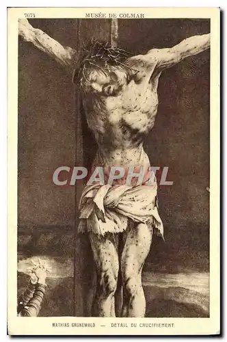 Cartes postales Mathias Grunewald detail du Crucifiement