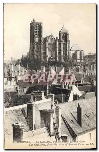 Cartes postales Bourges La Cathedrale vue du Palais Coeur