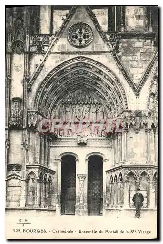 Cartes postales Bourges Cathedrale Ensemble du Portail de la St Vierge