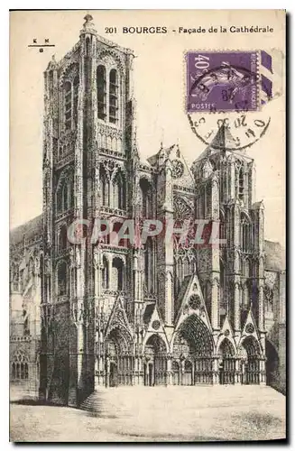 Cartes postales Bourges Facade de la Cathedrale