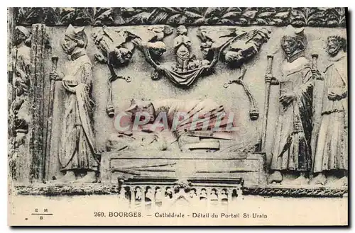 Cartes postales Bourges Cathedrale Detail du Portail St Ursin