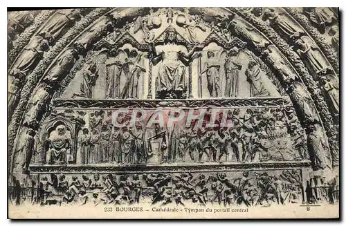 Cartes postales Bourges Cathedrale Tympan du portail central