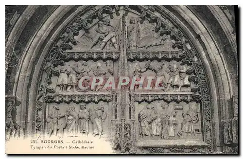 Cartes postales Bourges Cathedrale Tympan du Portail St Guillaume