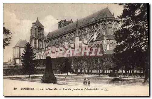 Ansichtskarte AK Bourges La Cathedrale Vue du Jardin de l'Archeveche