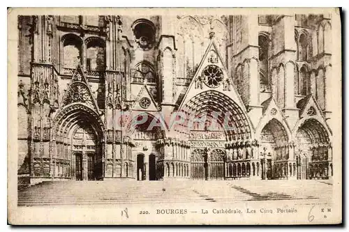 Ansichtskarte AK Bourges La Cathedrale Les cing Portails