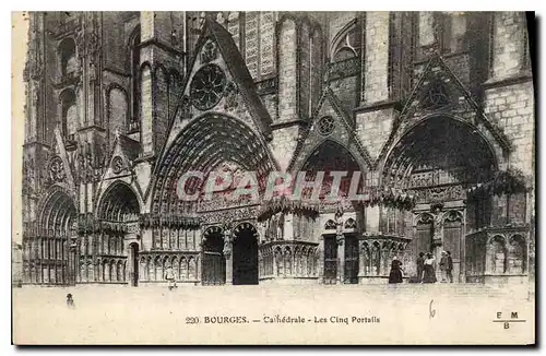 Cartes postales Bourges Cathedrale Lescing Portails